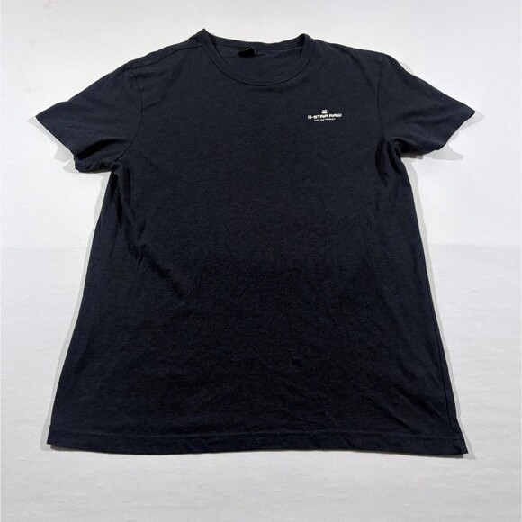 G Star Raw T Shirt Rodis RT Blue Logo Slim Fit Short Sleeve Crew Top Mens Sz L - Picture 1 of 11